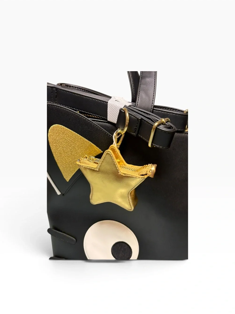 Loungefly Sanrio Chococat Large Black Cat Tote Gold Ears Star Keychain Pouch